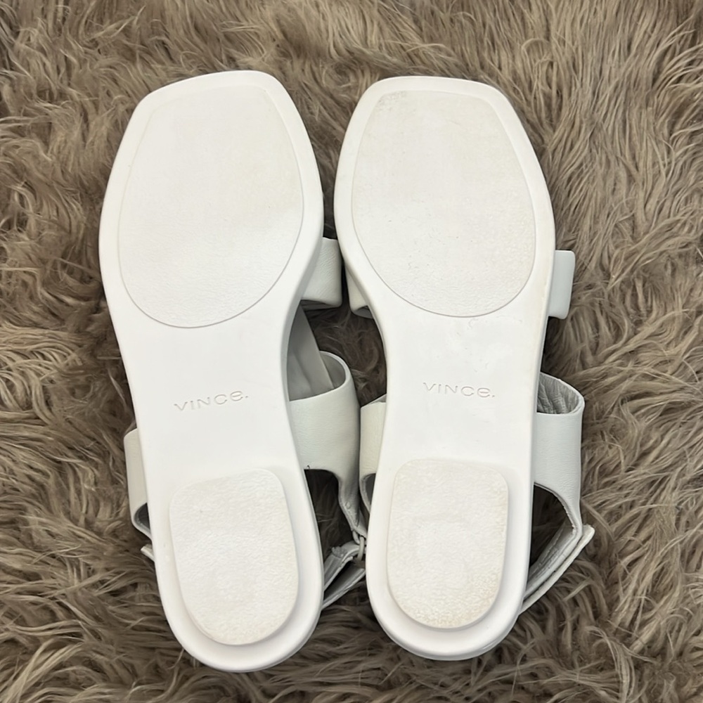 Vince Rava Leather Fisherman White Strappy Sandals 9.5 - Picture 10 of 13